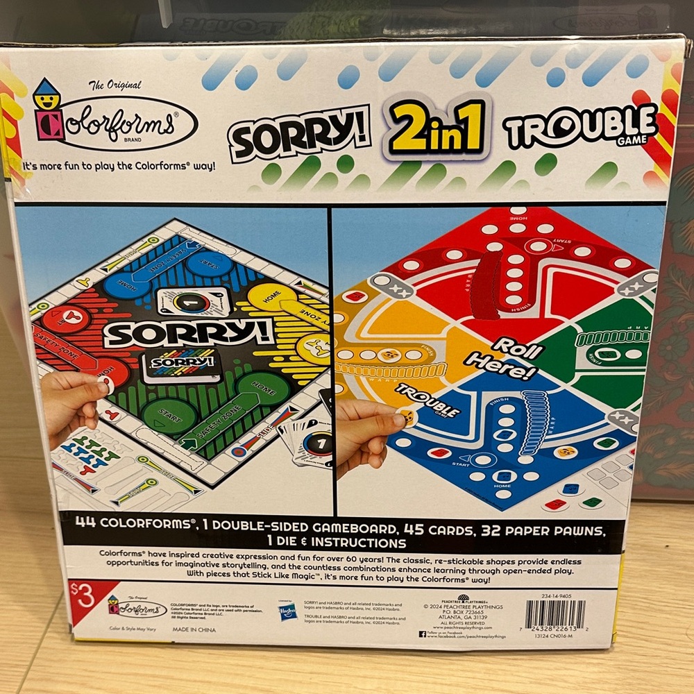 Colorforms 2-in-1 Sorry! and Trouble Game Set - Picture 2 of 4